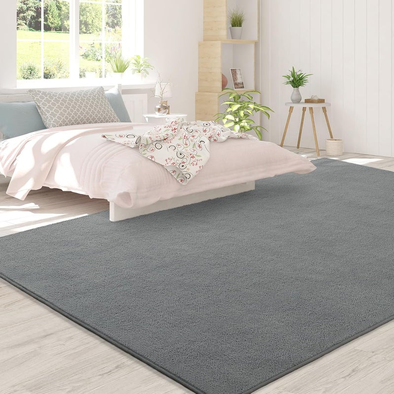 FlyDOIT Area Rugs for Bedroom Living Room, 7x10 Grey Super Soft Comfy Thickened Memory-Foam Indoor Carpets, Modern Aesthetic Minimalist Carpet for Boys Girls Adults Apartment Nursery Home Décor - Image 4